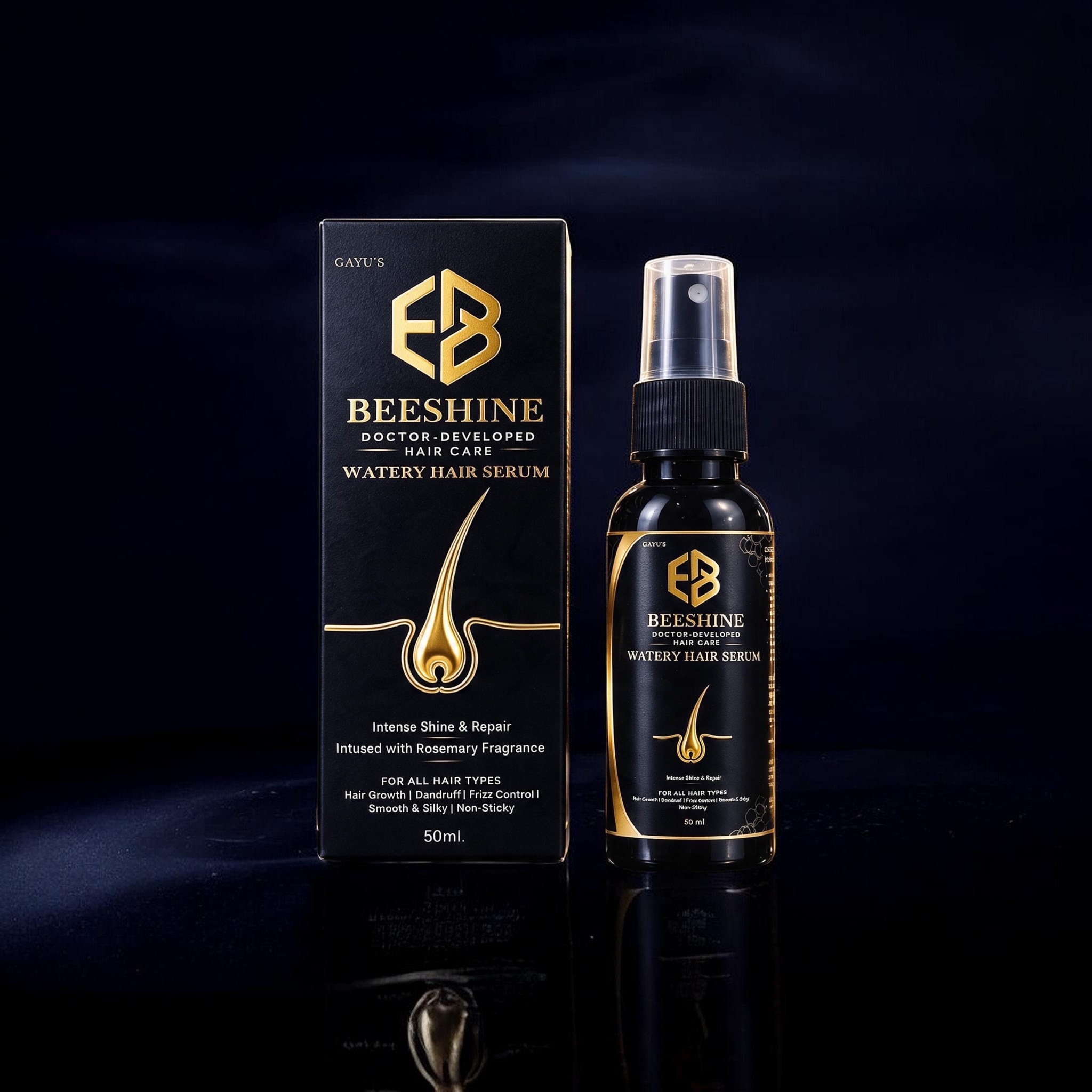 BeeShine Watery Hair Serum bottle and packaging